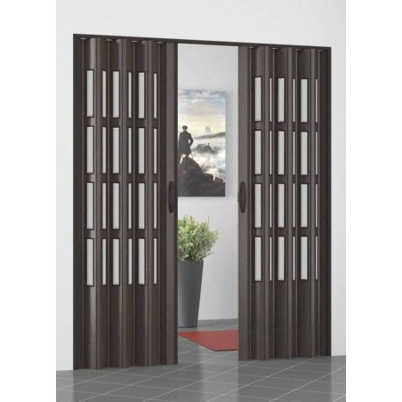 Porta soffietto Finto Legno con vetrini