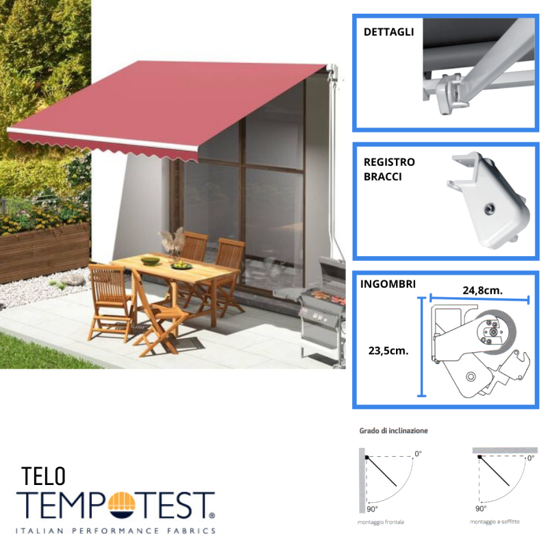 Tenda da sole a bracci estensibili - Dettagli